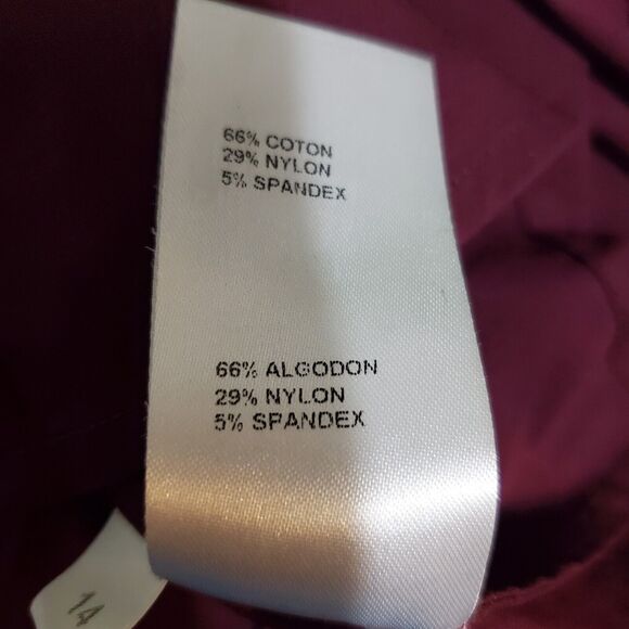 Doncaster Button Up Blouse Womens 14 Burgundy Top Stretch Long Sleeve Business - Picture 10 of 11